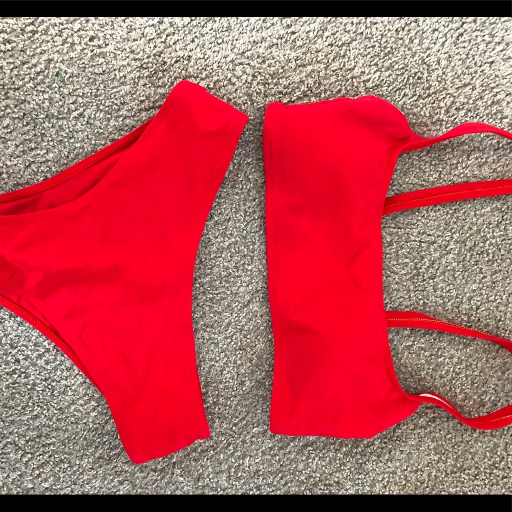 red high waisted bikini